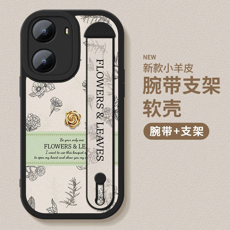 花草英文适用小米红米Turbo4手机壳新款腕带支架镜头全包硅胶软壳