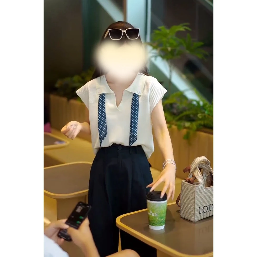 今年流行穿搭一整套2025新款气质polo领针织衫高腰休闲裤两件套