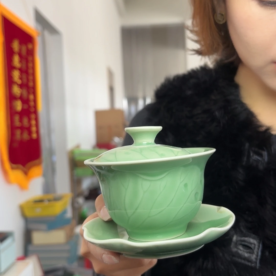 龙泉云间青瓷小米茶器