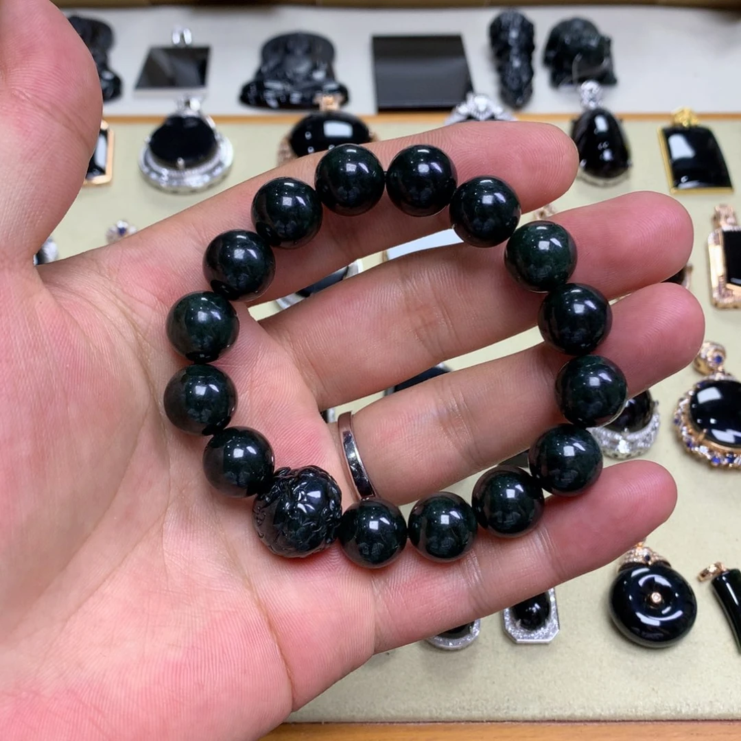 未镶嵌手串翡翠墨翠手串