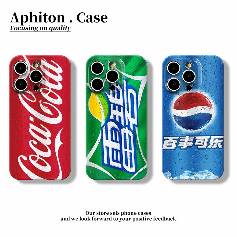 GGBond潮牌可乐雪碧适用苹果16/15pro菲林手机壳华为vivo小米oppo