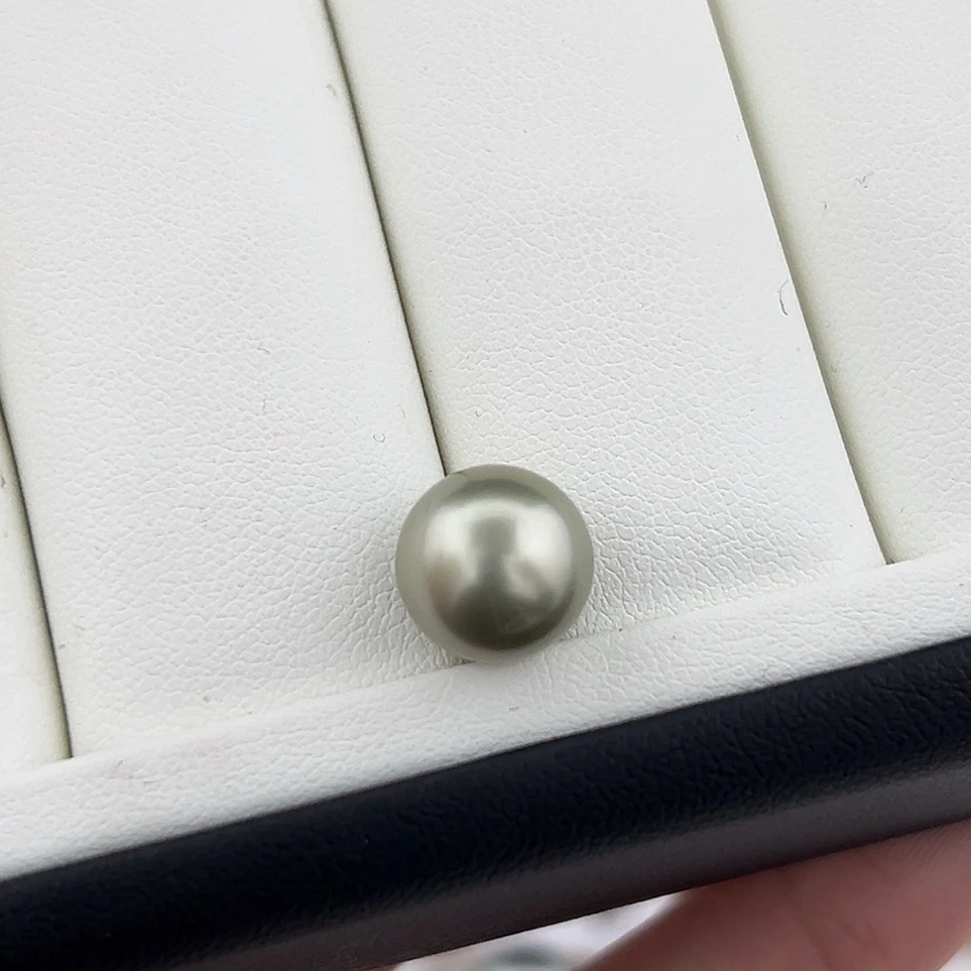 定制海水珍珠未镶嵌裸珠10-11 铂金灰正圆