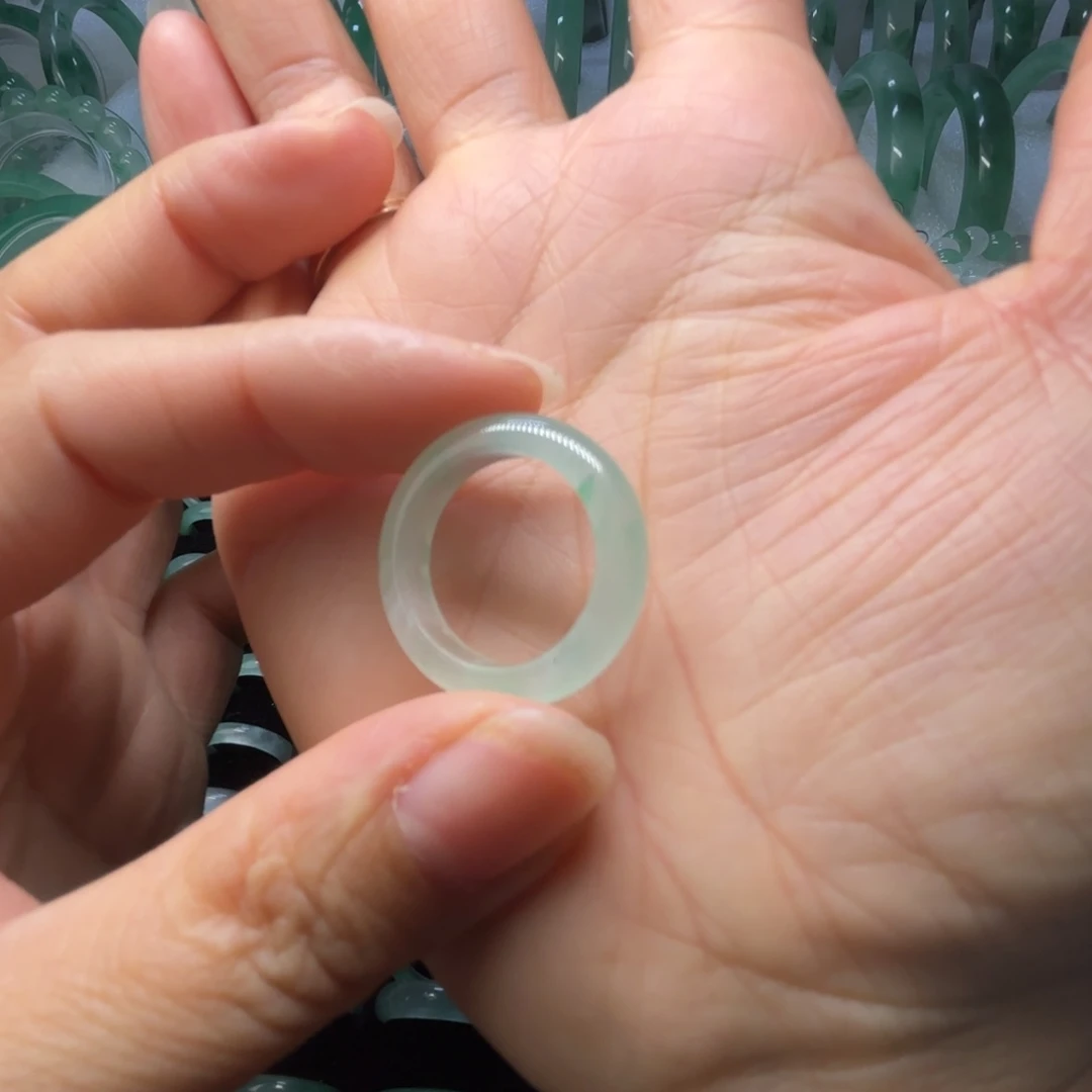 石英质玉（非洲翠）未镶嵌戒指  珠子  手镯07白冰戒指