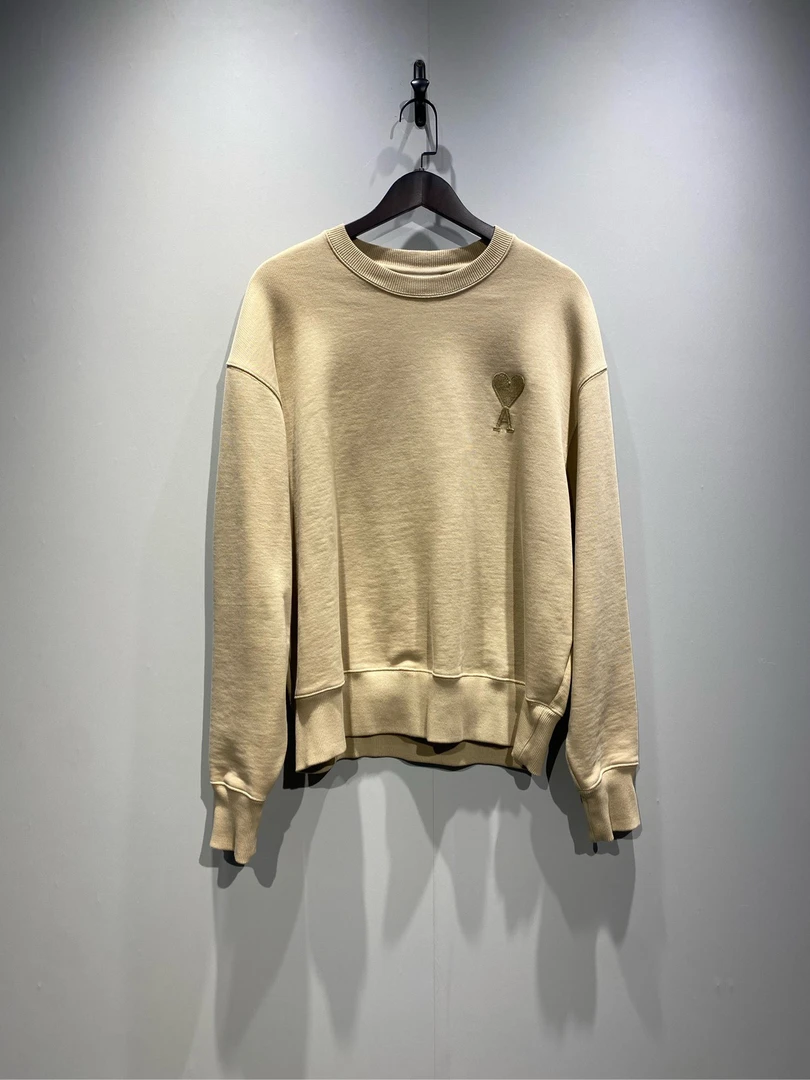未使用 AMIRI 爱心刺绣纯色圆领卫衣 米色/l码/0037