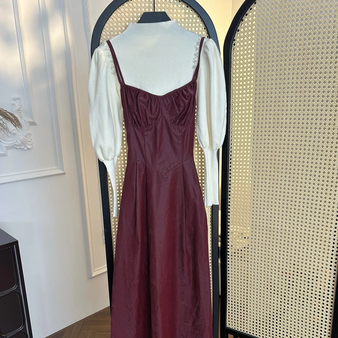 小八定制25秋季新款时尚百搭韩系设计师打底衫+吊带裙 12374 BCK