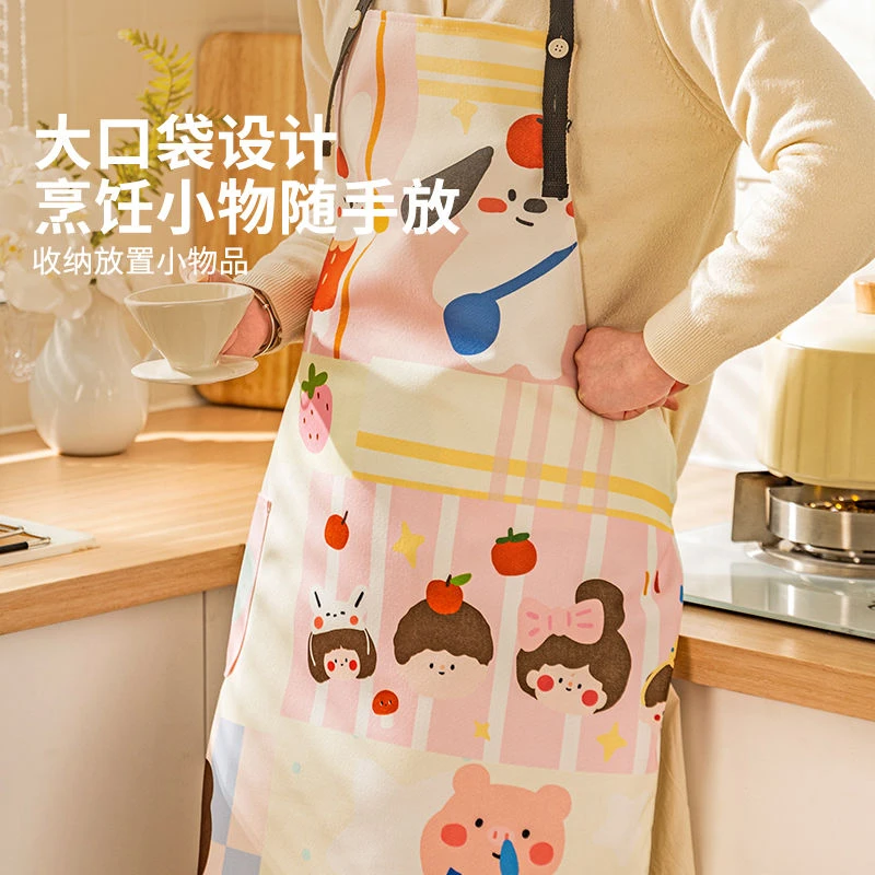 一家三口四口围裙成人做饭厨房家用2025年新款高级感防水防油罩衣