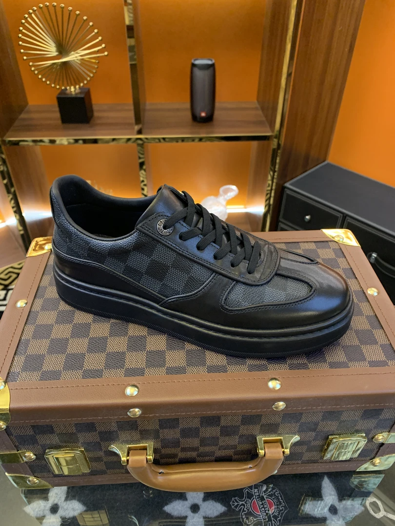 XD8231-1（单鞋）春秋新款男鞋时尚百搭休闲牛皮搭配棋盘格超纤