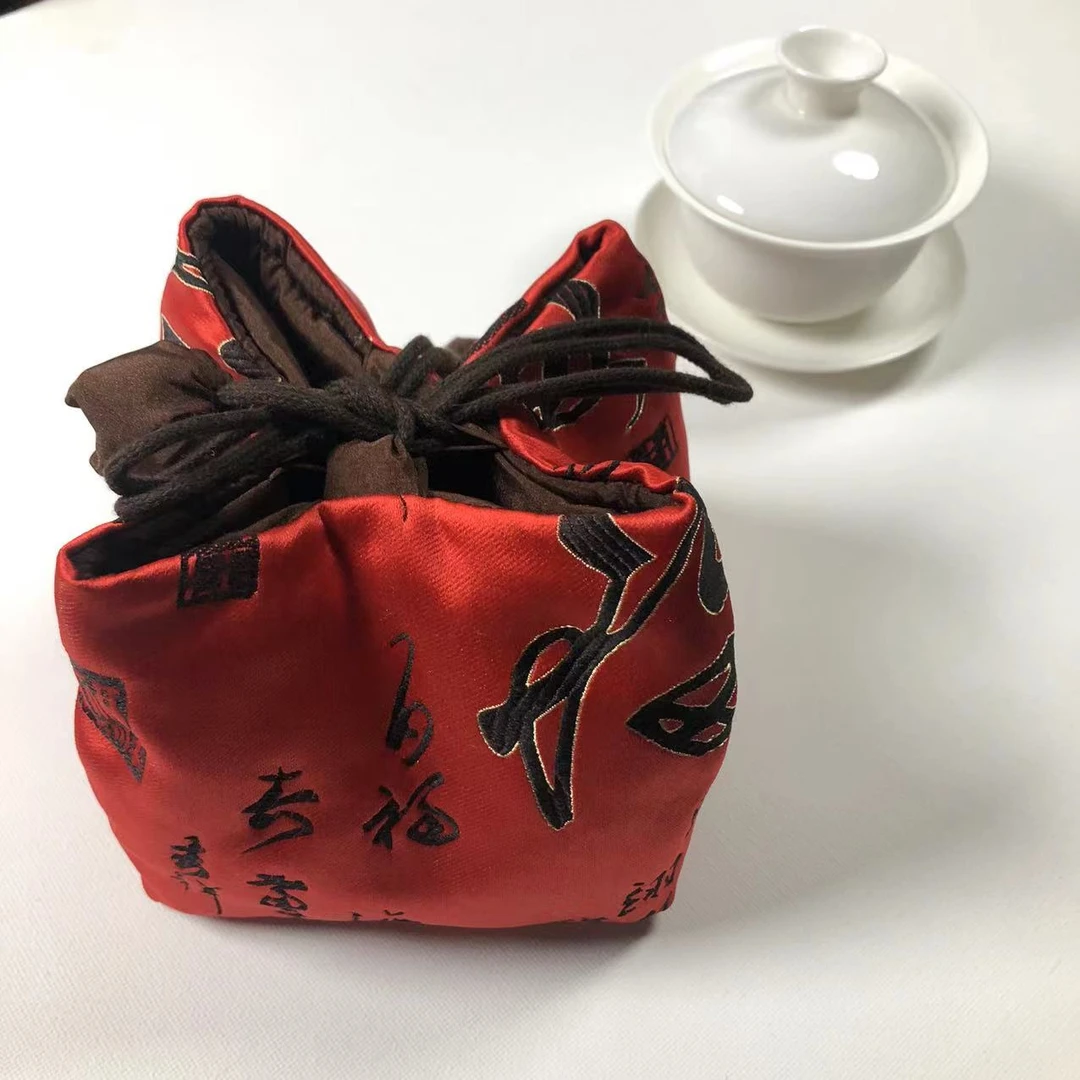 大号11*11厘米 斗金茶具收纳袋 茶壶茶杯 茶事包 配件