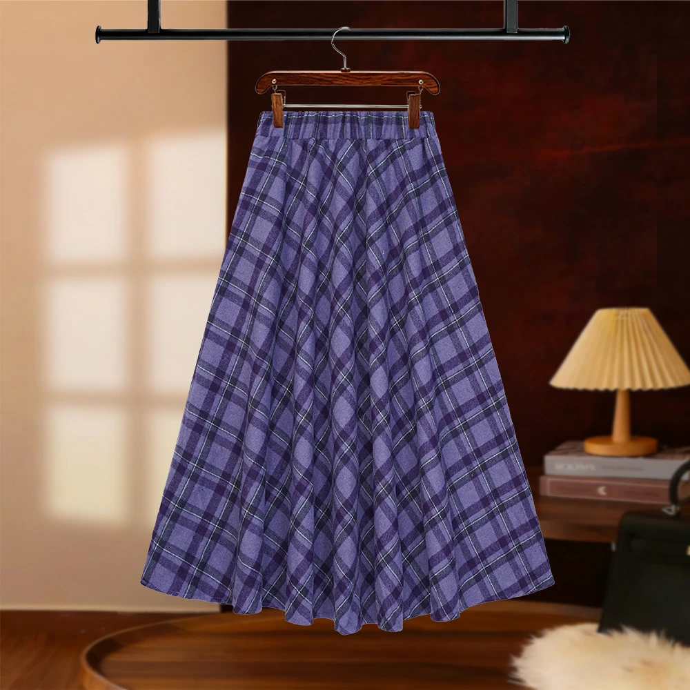 【NANA专属】2025秋冬百搭格纹复古半身裙高腰设计显瘦显优雅D8256