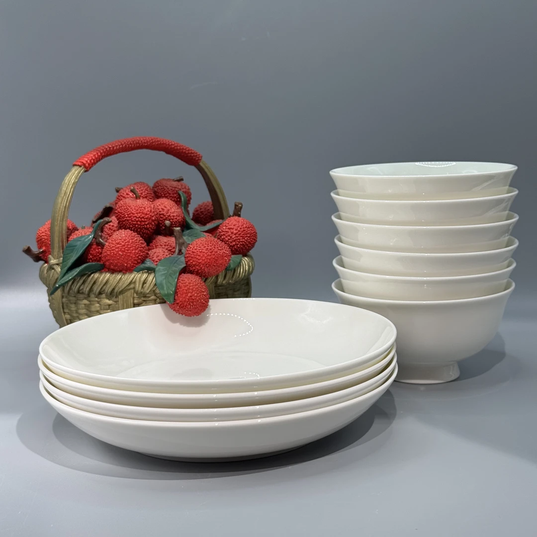 盛兴源洁白无瑕【个装】骨瓷6碗4盘酒店10碗盘餐具全套2025新款家用