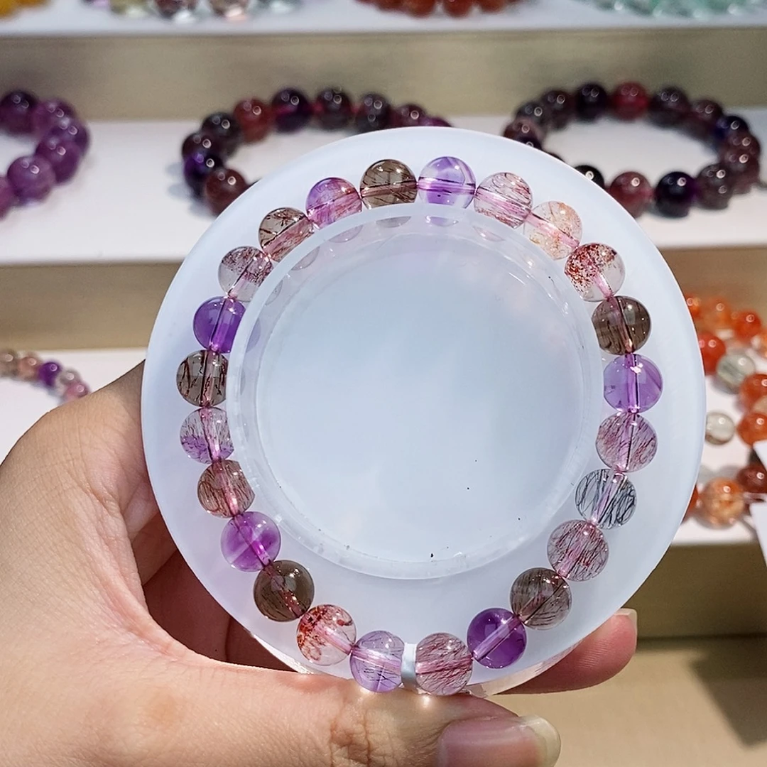 水晶手链未镶嵌黑加仑8