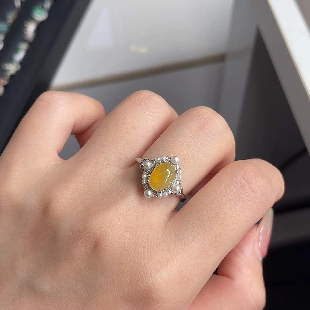 翡翠银S925镶嵌戒指