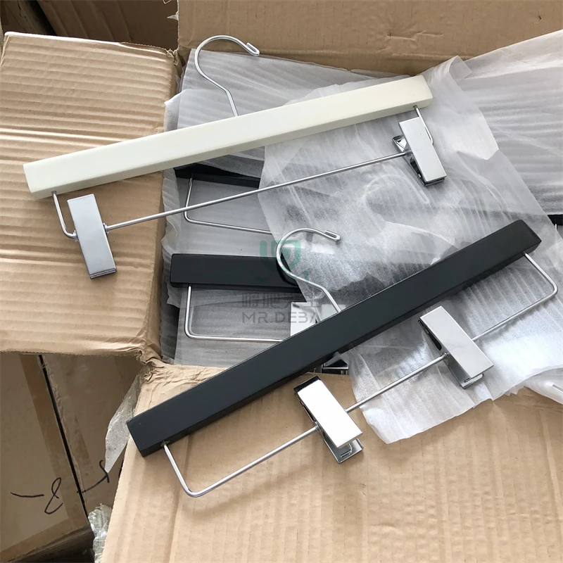 4个装！实木裤夹家用服装店衣柜无痕防滑强力高品质衣架