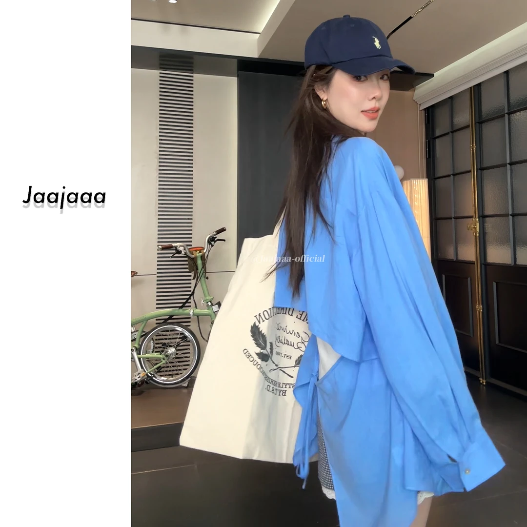Jaajaaa冰滴山峦   设计感宽松百搭显瘦慵懒风长袖衬衫/CHCF