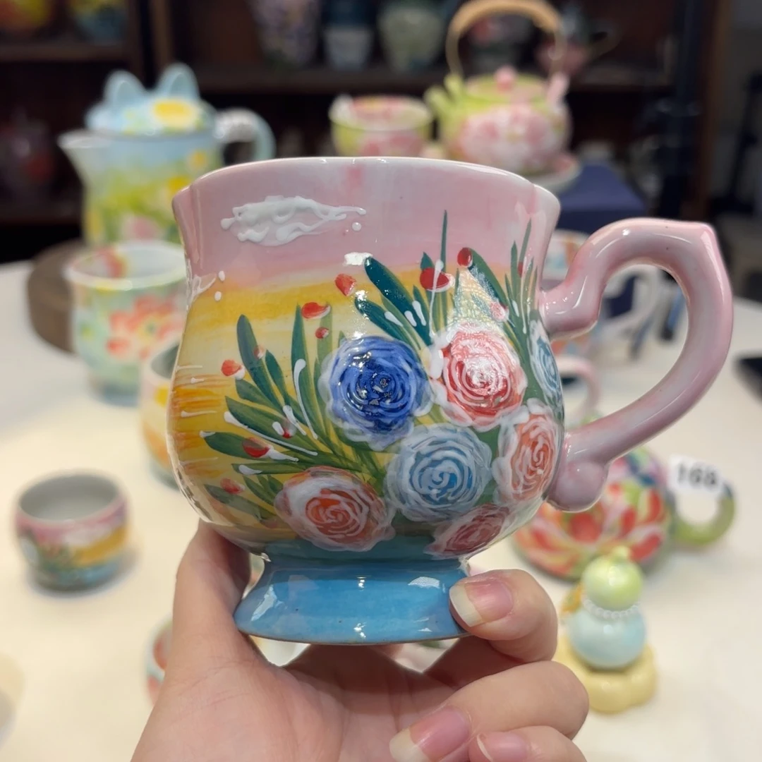 景德镇手绘高温釉下彩陶瓷茶具