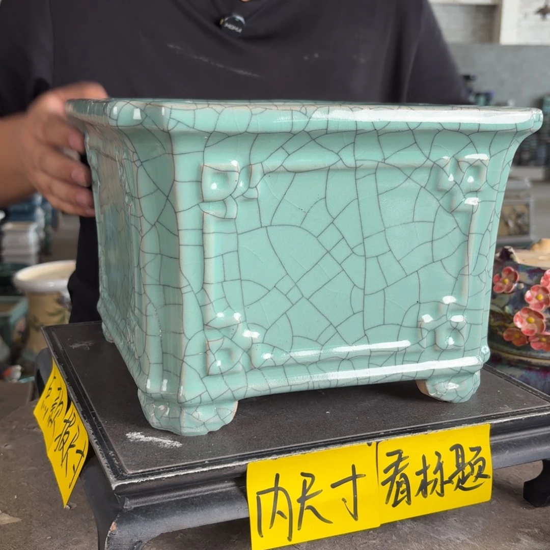 。一风堂石湾花盆 泥点 内21*15
