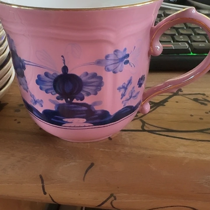 如*外贸尾单高温陶瓷微瑕粉色马克杯