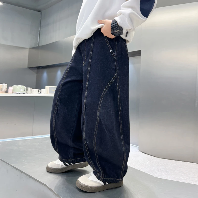 儿童装男童春秋款牛仔裤2025新款大童复古长裤子宽松休闲潮牌洋气