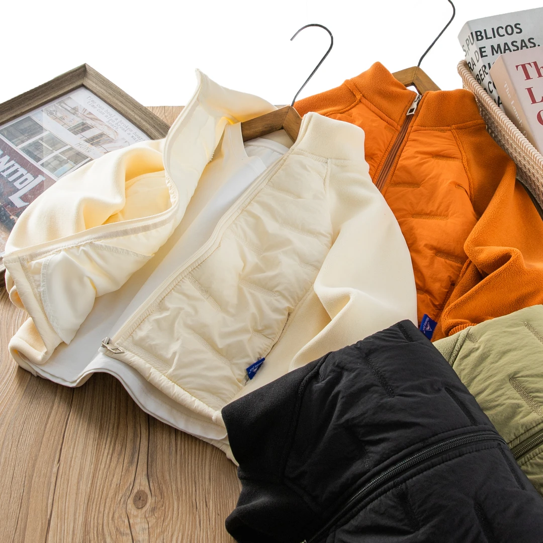 2025男女童绗棉立领拼接袖棉服外套中大童百搭舒适运动潮酷上衣