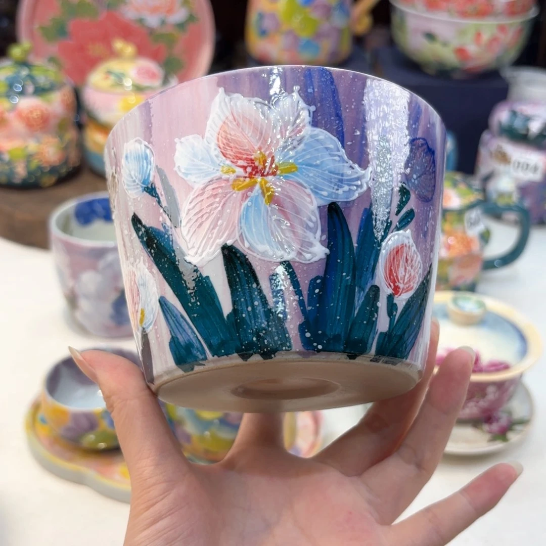 景德镇手绘高温釉下彩陶瓷茶具