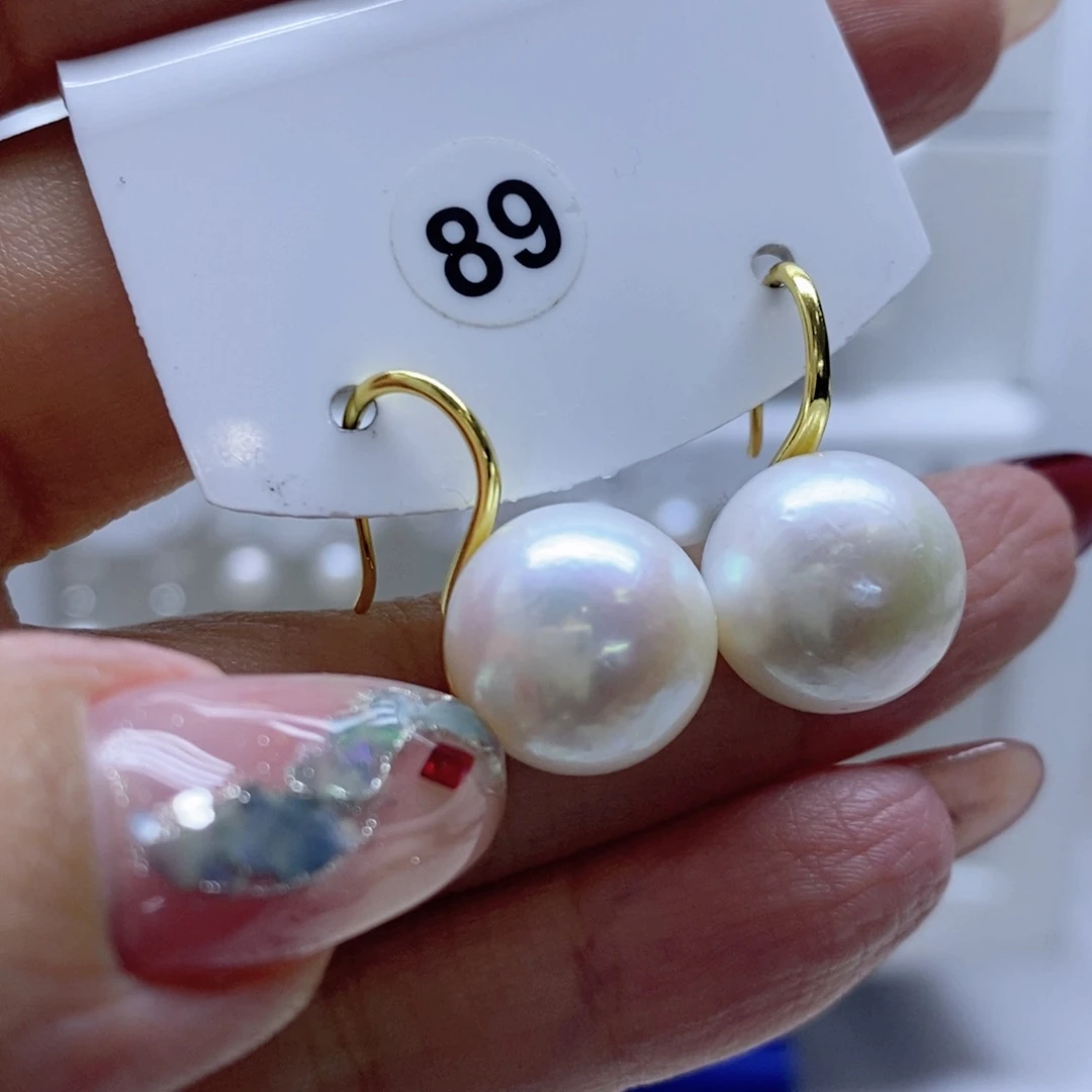 淡水珍珠耳饰银S925镶嵌秦*