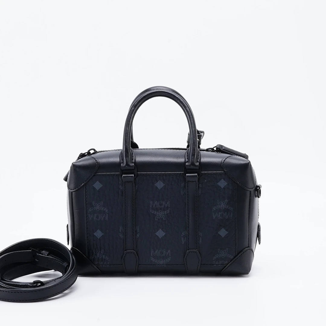 95新 MCM 【MCM专属】MCM  黑色手提盒子包小号/BG23005941