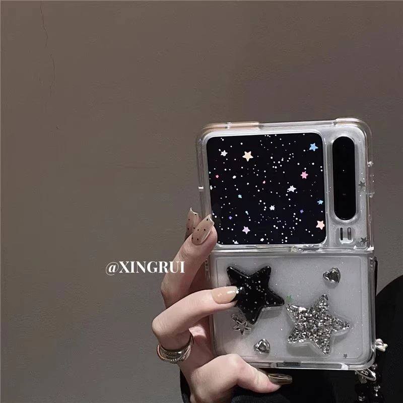 滴胶爱心闪粉星星适用华为PuraX手机壳pocket2折叠屏P50/novaFlip