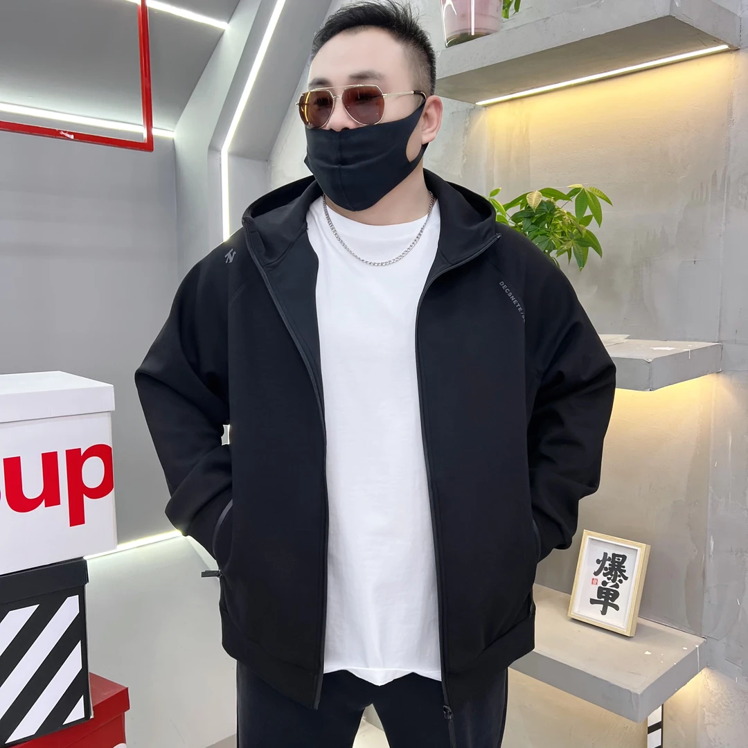 2025春季大码男装时尚休闲连帽外套  加大男士运动服71312