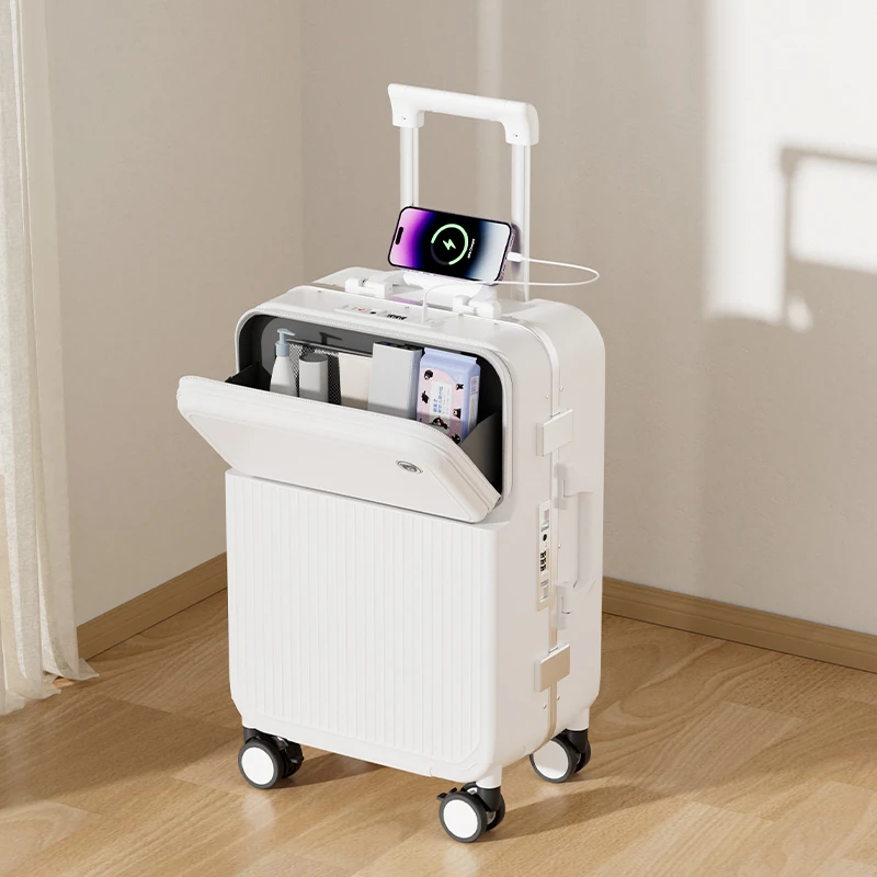 智能行李箱小型20寸登机箱女可放电脑旅行箱多功能拉杆箱万向轮