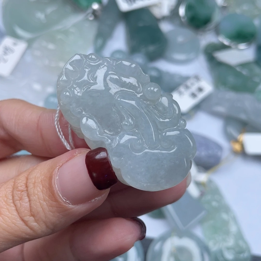 翡翠颈饰未镶嵌纯天然a货缅甸翡翠包邮