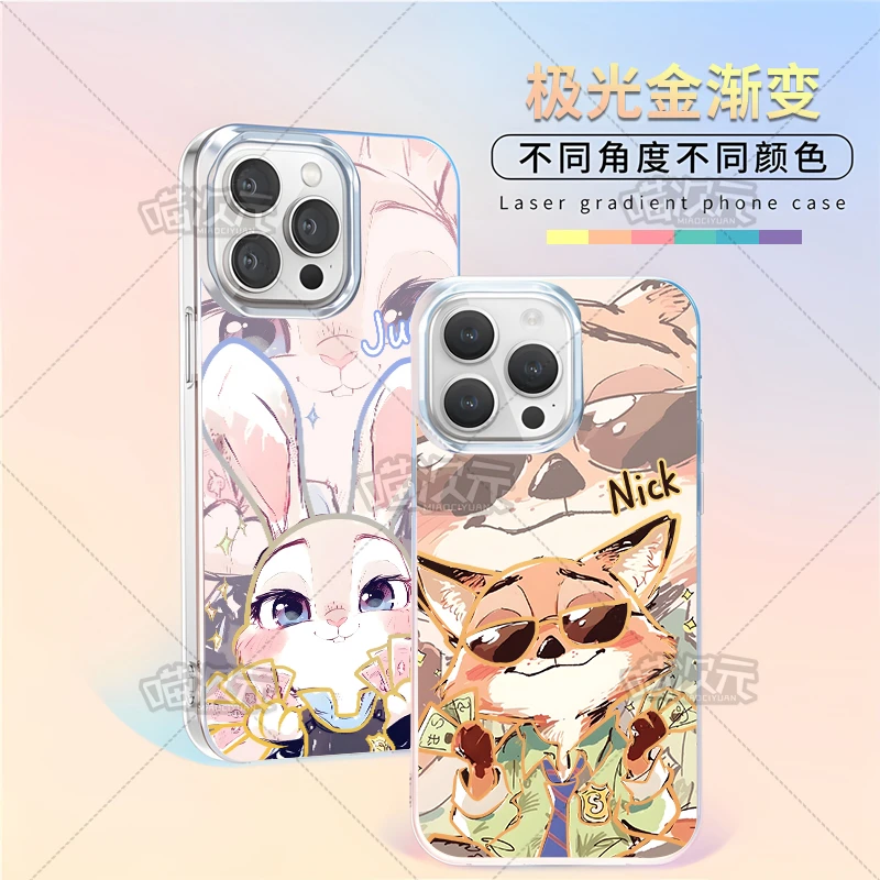 疯狂动物城尼克朱迪适用于苹果华为vivo一加iPhone小米红米手机壳