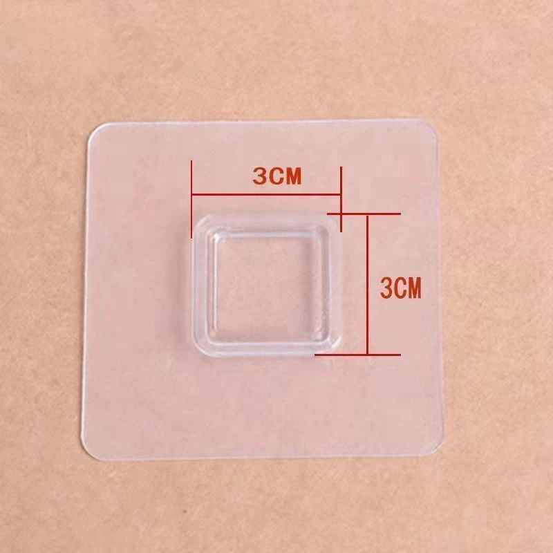 四方粘扣免打孔固定无痕置物架粘扣防水防潮配件粘贴皂盒方扣贴片