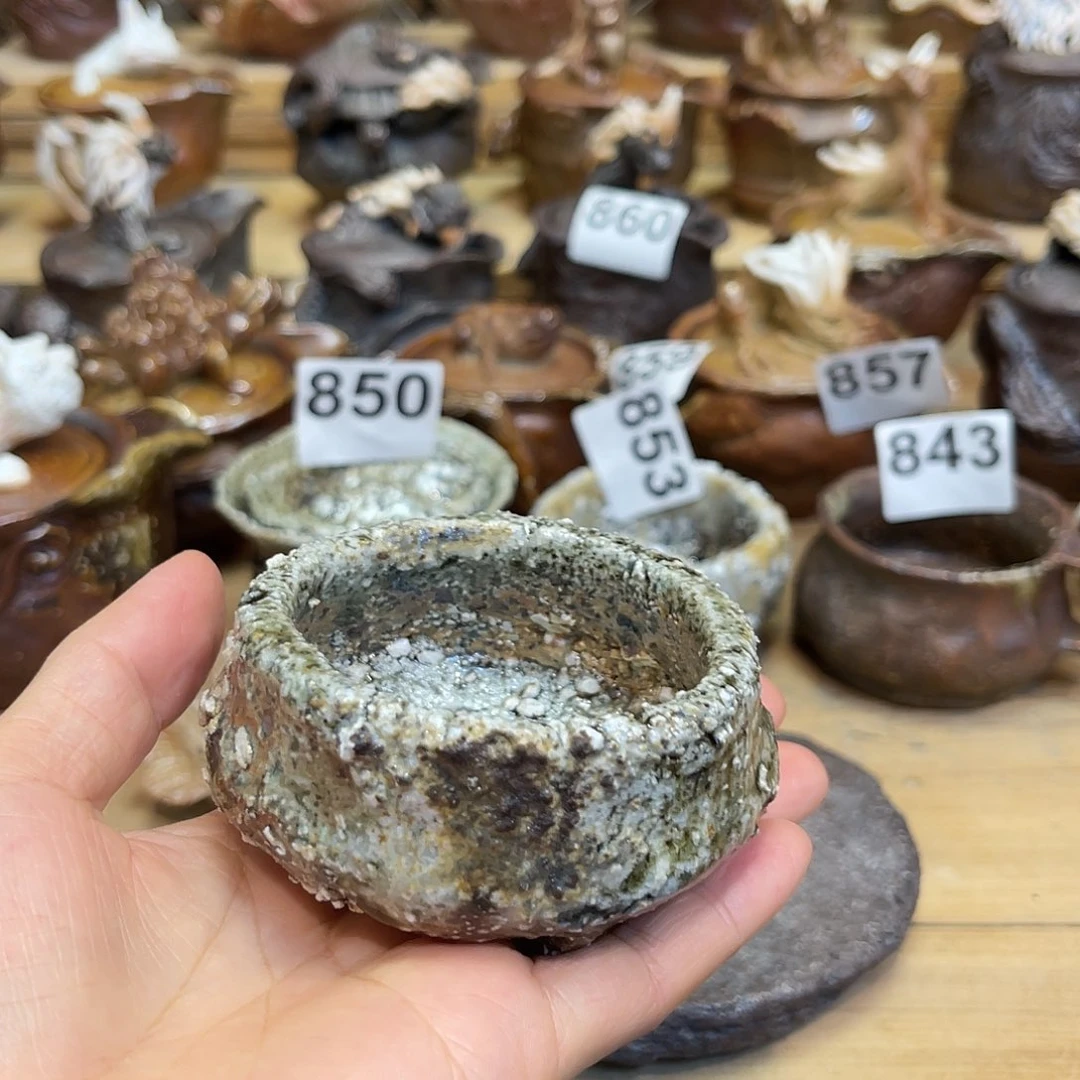 杯柴烧石头复烧手捏杯