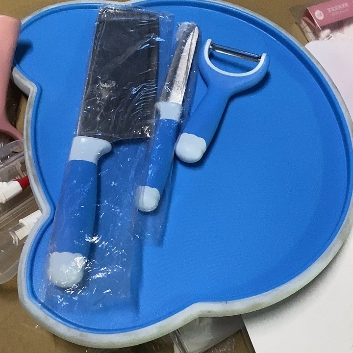 蓝色猪猪菜板五件套