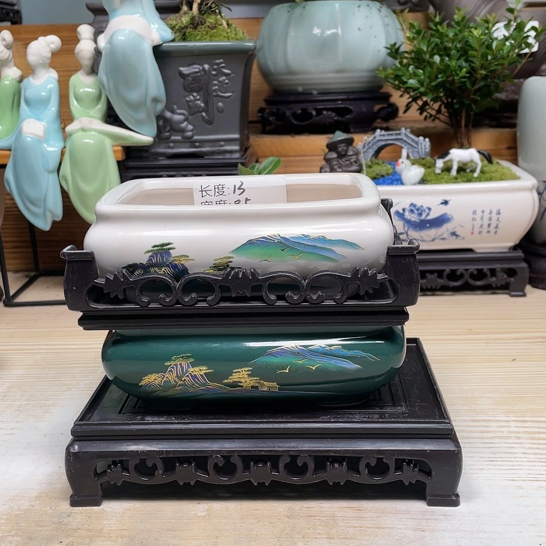 紫砂花盆陶瓷艺术花盆陶瓷