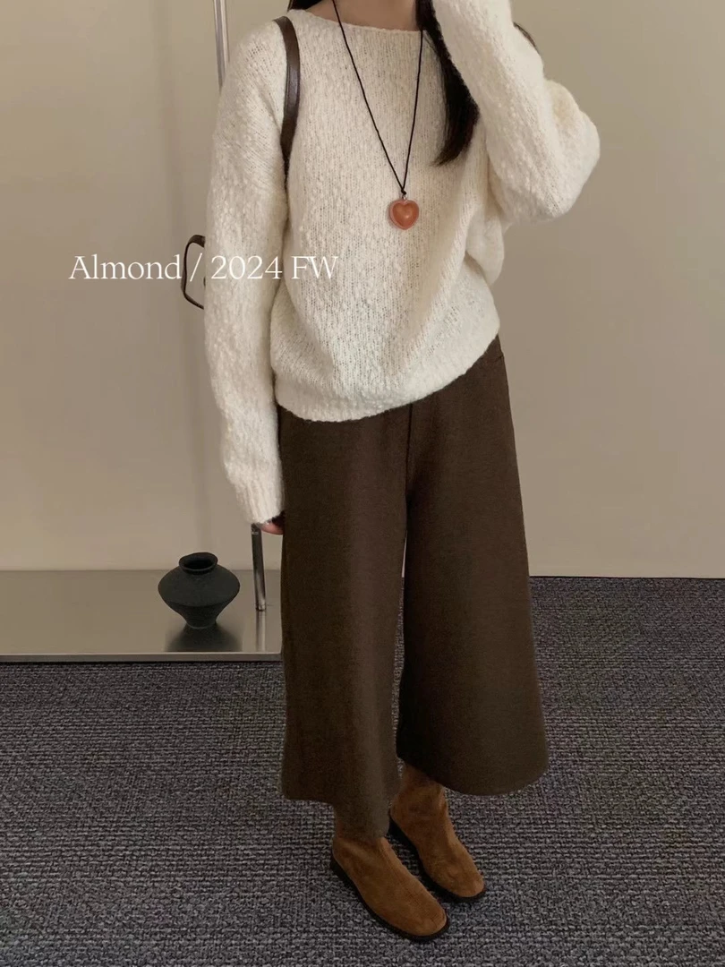 复古针织毛衣冬季显瘦简约休闲气质