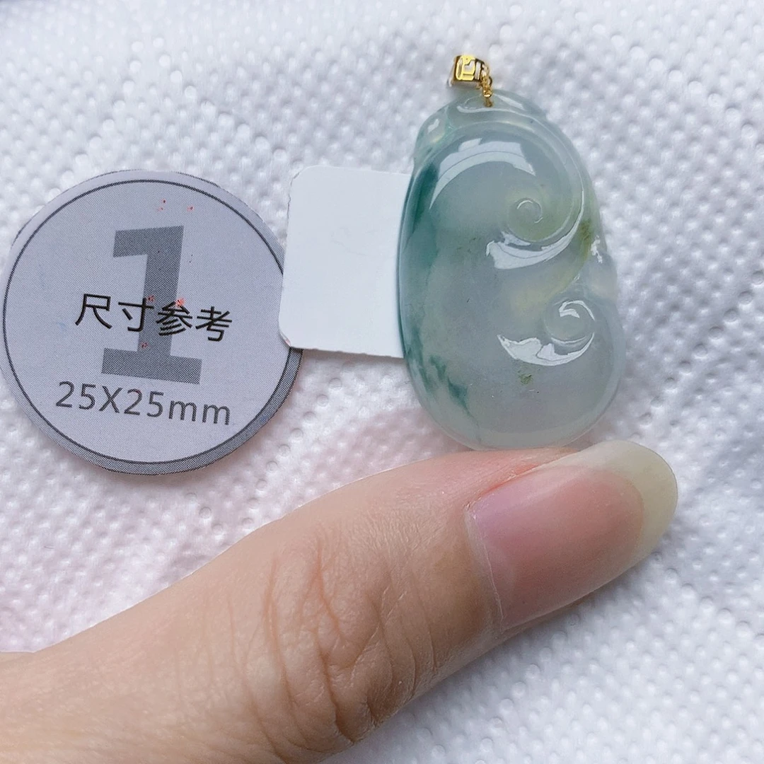 翡翠18K金镶嵌颈饰 天然A货翡翠