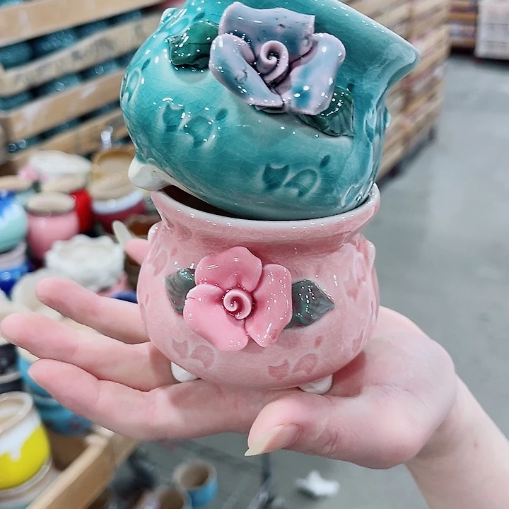 有孔，凑10元包邮陶瓷花盆发货！