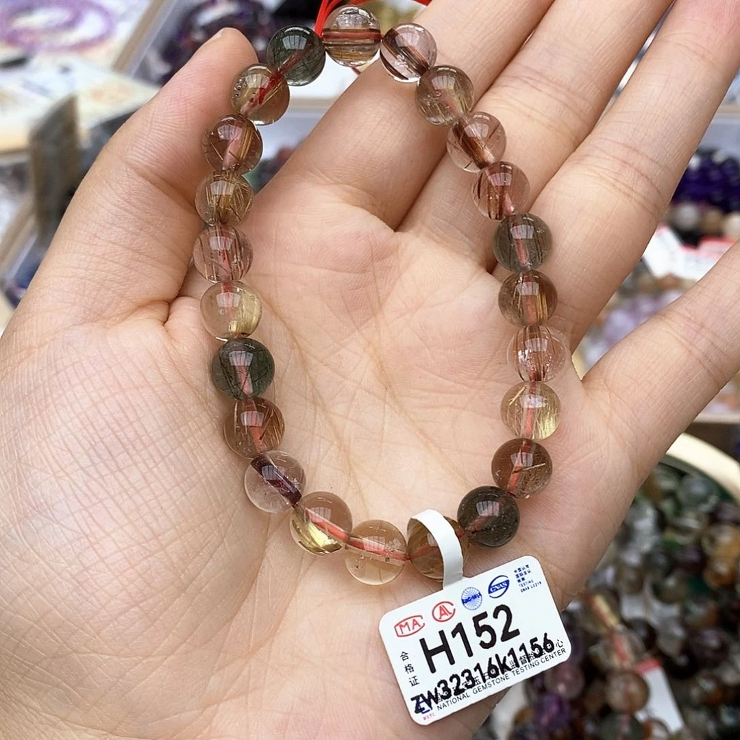 水晶手链未镶嵌H152 彩发晶 8m+