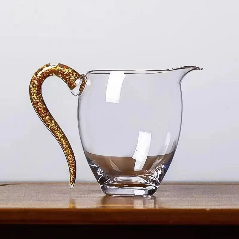 金箔把手玻璃公道杯YC