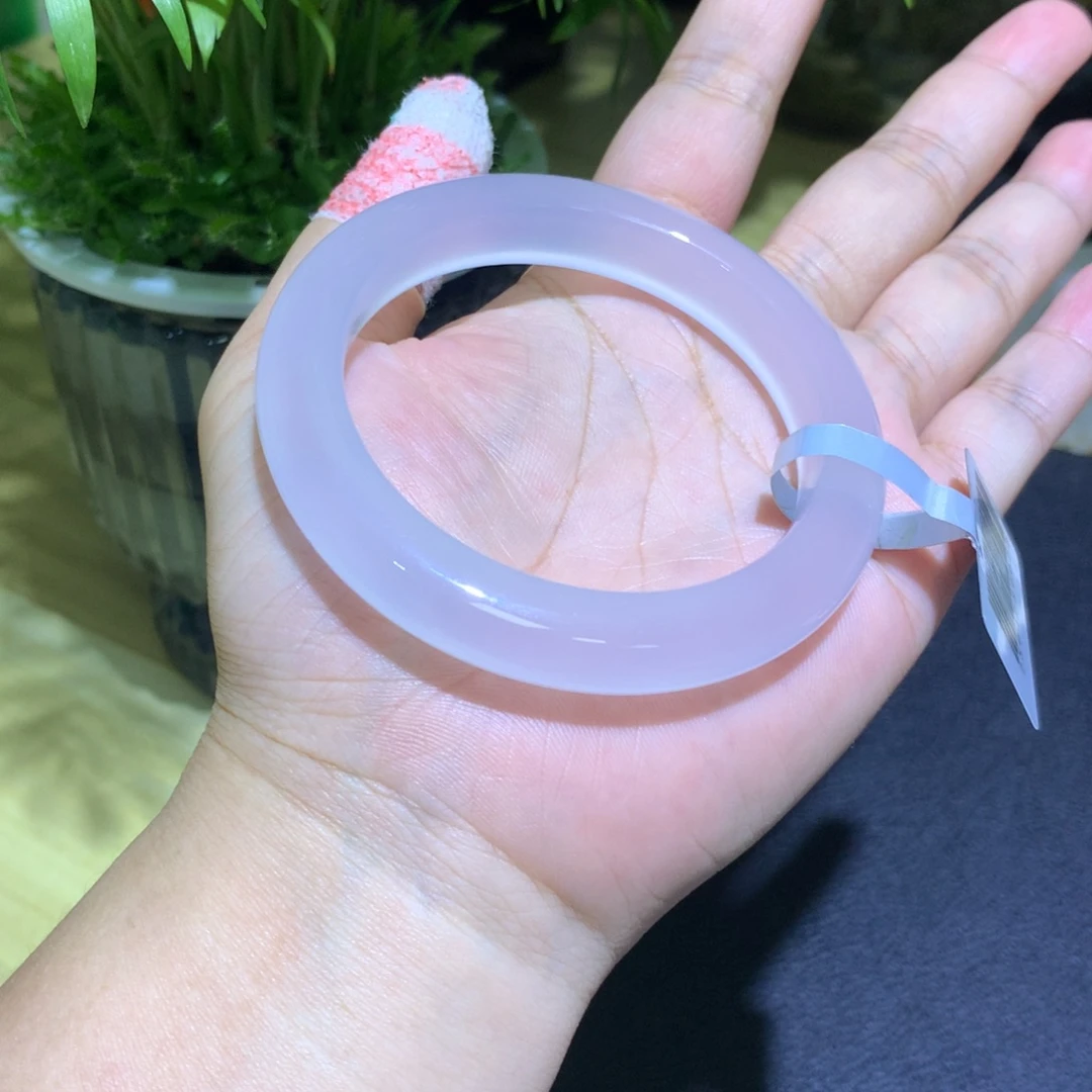 玛瑙/玉髓未镶嵌手镯白月光厚9