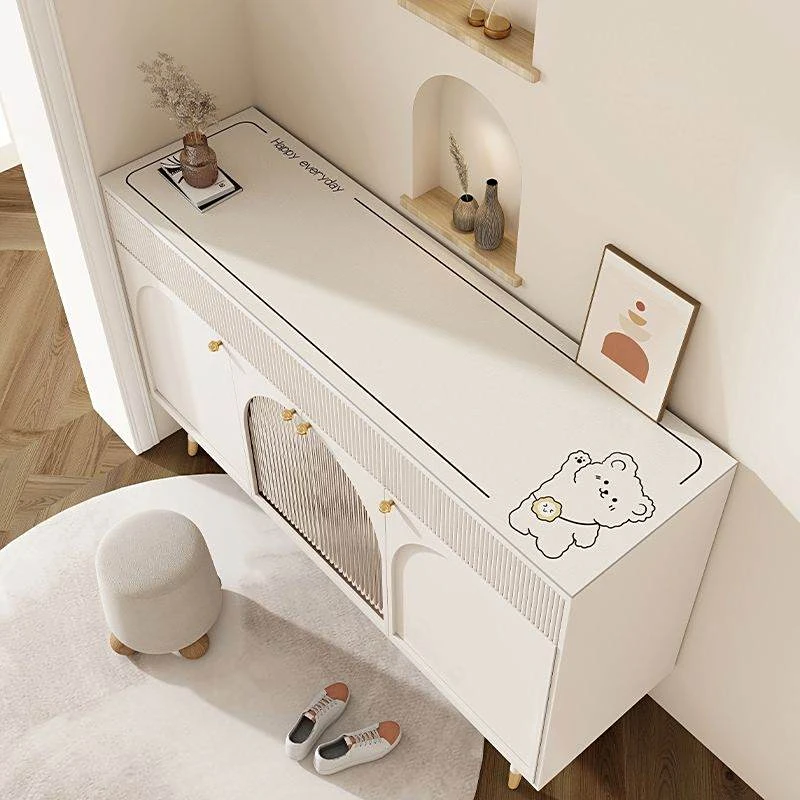 鞋柜台面垫玄关餐边柜现代简约线条皮革免洗防水防油电视柜保护垫