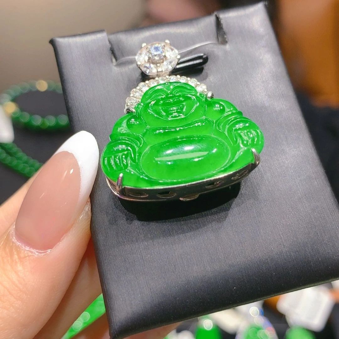 【闪购商品】翡翠银S925镶嵌颈饰4柒姐