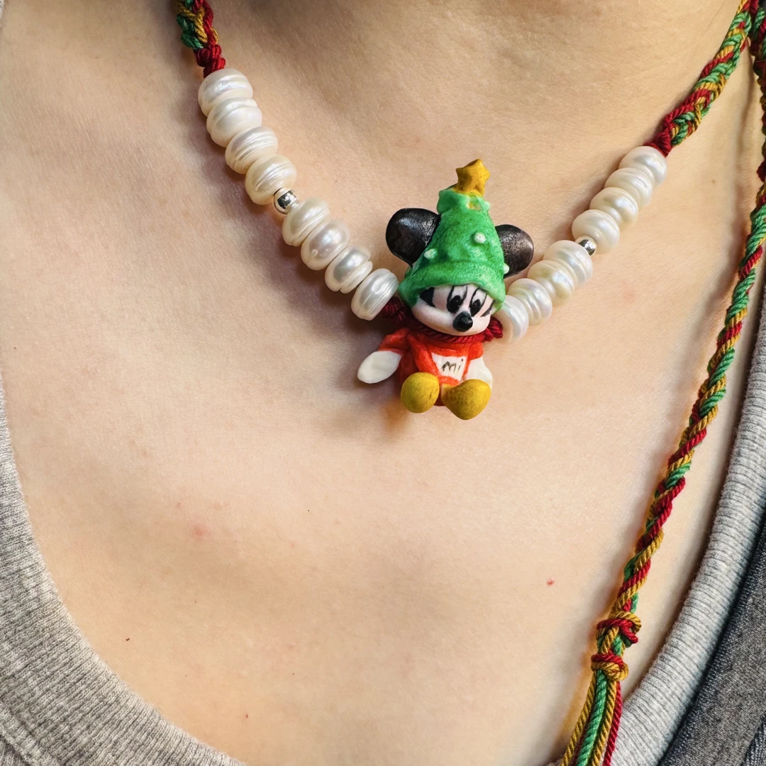 非金属布艺项链 钱多多原创设计米奇项链