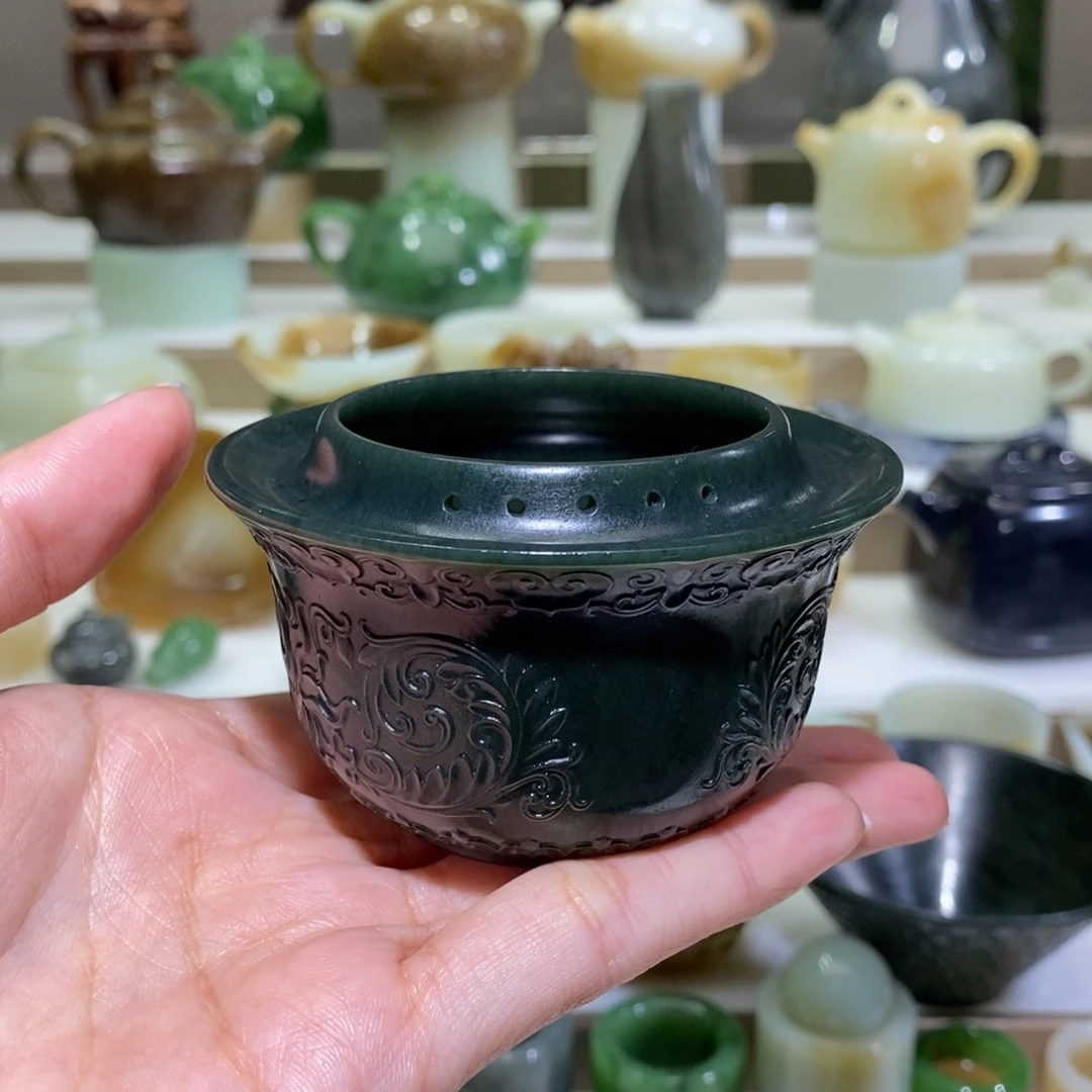 和田玉把件未镶嵌青玉茶漏福利款