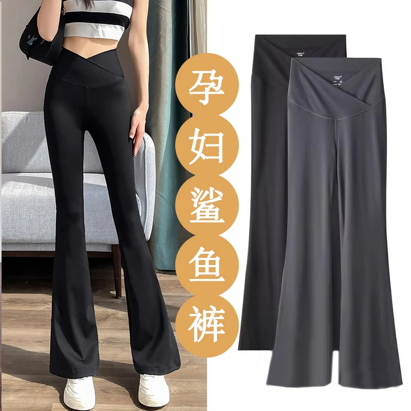 孕妇裤春秋爆款2025新款芭比裤孕妇微喇裤修身显瘦托腹打底裤外穿