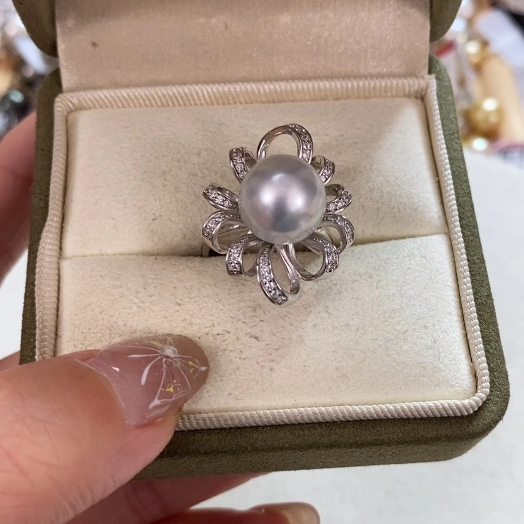 海水珍珠戒指银S925镶嵌