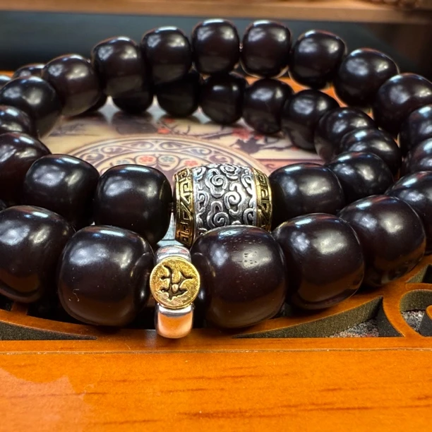 菩提手串糖心老料风化双圈文玩菩提
