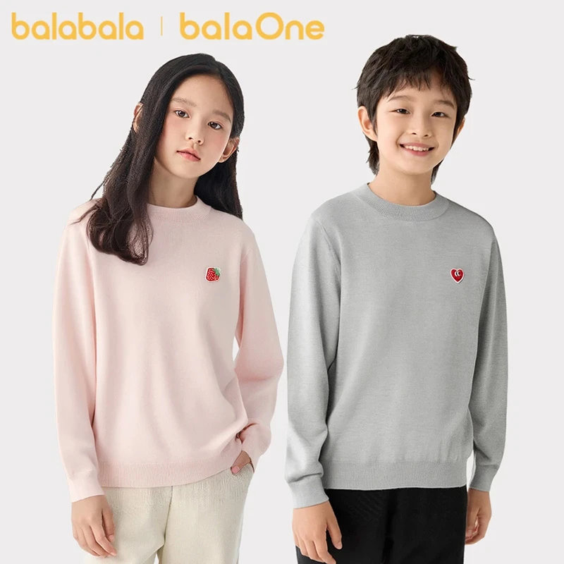 【balaOne】巴拉巴拉童装儿童毛衣男女童2025新款秋毛衫亲子针织衫
