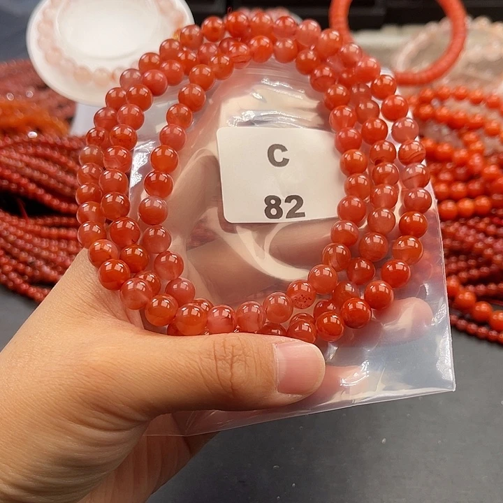 南红玛瑙未镶嵌多样性发货默认微瑕称重8mm